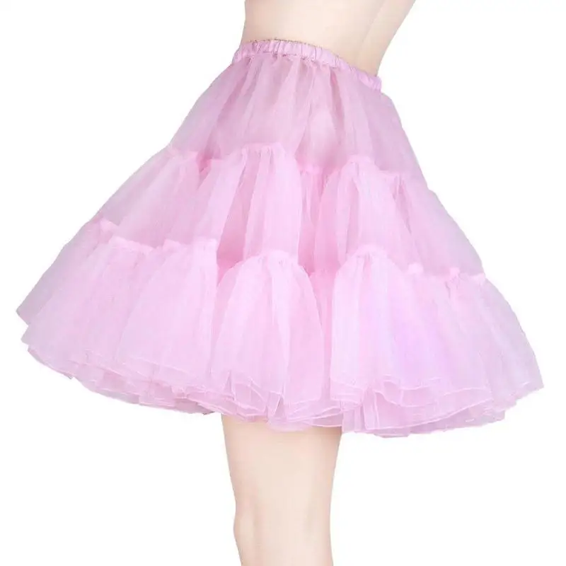 Розовый Черный Красный Белый Подъюбник Туту Underskirt для Женщин Мини-Юбки Оборками