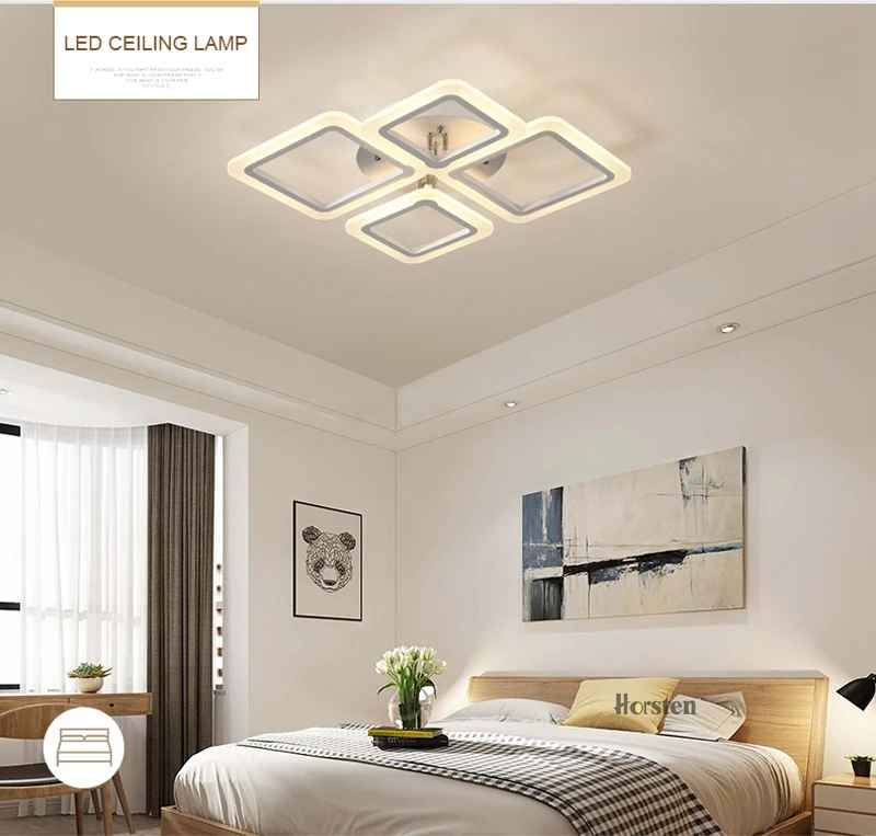 Modern Creative Acrylic LED Ceiling Lights Lamp Overlapping Frames Luxury Ceiling Lamps For Living Room Dining Room Bedroom (5)