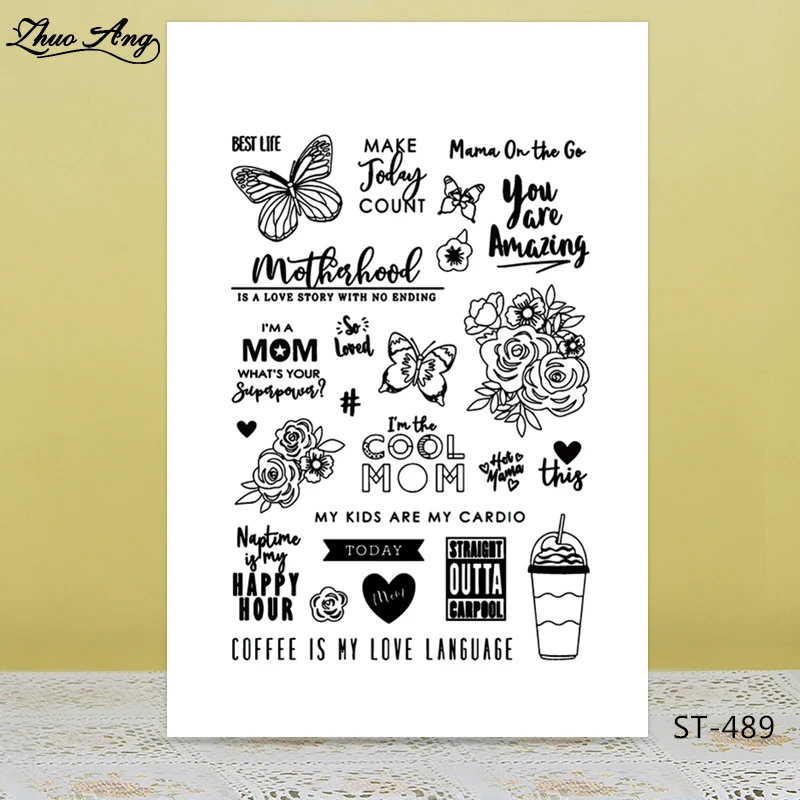 

ZhuoAng business card Clear Stamp/Seal for DIY Scrapbooking/Photo Album Decorative Card Making Clear Stamps