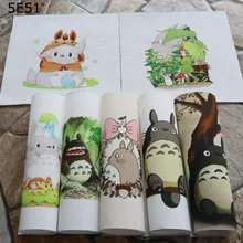 Мультфильм Тоторо ручной работы ткань DIY Хлопок Холст Ткань/ручная окрашенная Лоскутная Ткань цифровая печать 15*15