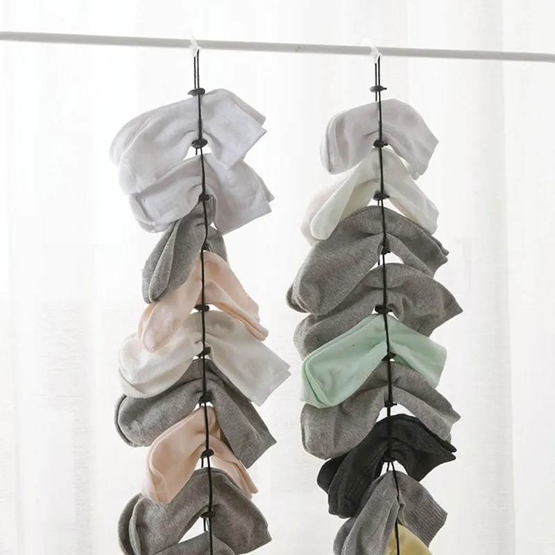

MOM'S HAND Multifunctional Home Supplies Socks Hangers Socks Drying Storage Rack Net Socks Lanyard