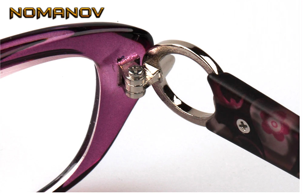 Tr90 Ультра светильник ручной работы рамки очки для чтения фиолетовый цветок N коричневый очки с полной оправой+ 0,5+ 0,75+ 1 до+ 6