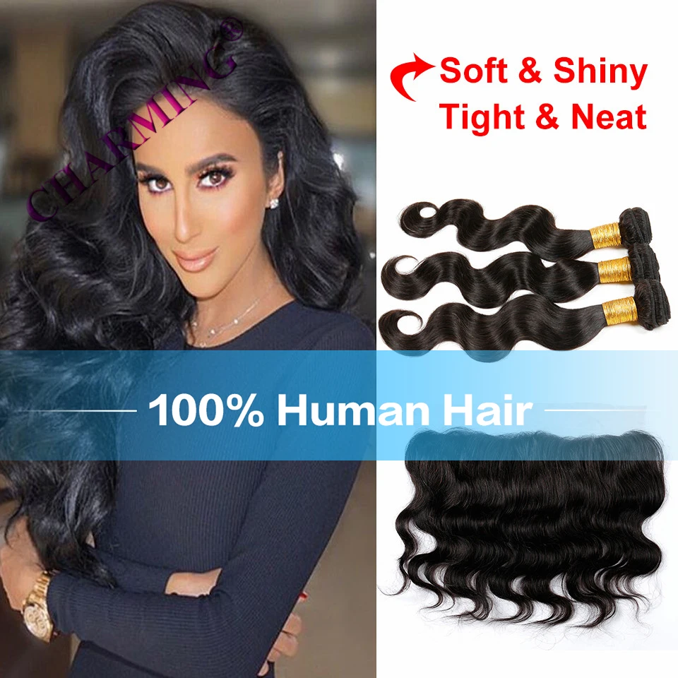

Unprocessed Indian Virgin Hair With Lace Frontal 7A Grade Body Wave Ear To Ear Lace Frontal Closure With Bundles Indian Hair