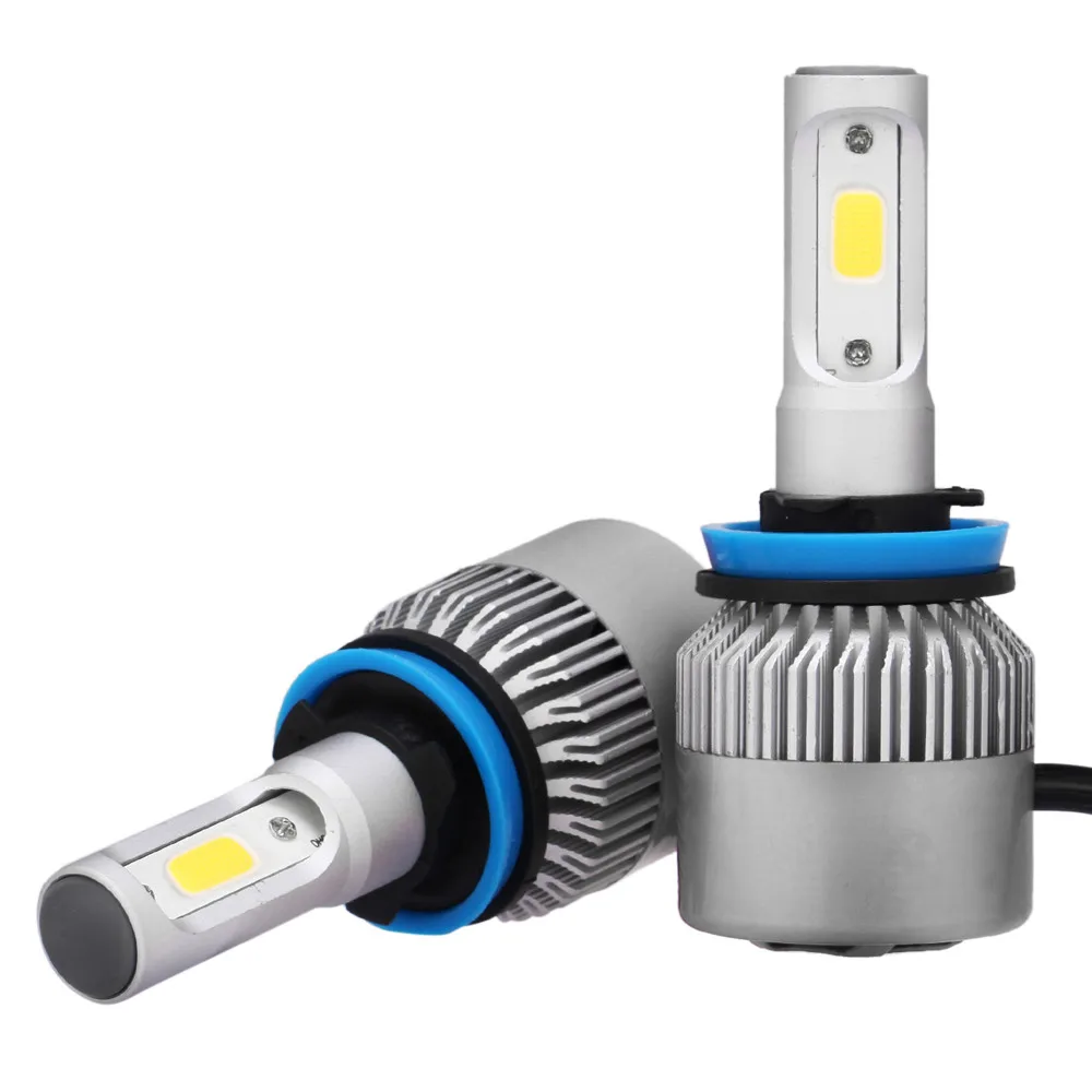 

NEW H11 180W DC 9-32V 18000LM 2-Sided COB LED Headlight Kit Low Beam Bulbs 6000K White High Powe Light COB LED Driving Front