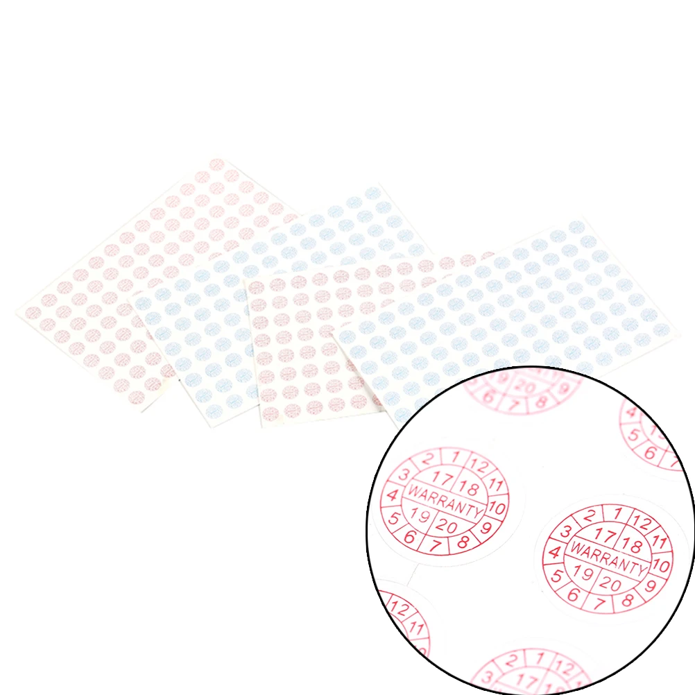 208pcs 2017-2020 Year Red Blue Color Fragile Label Round Size Warranty Sticker Security Seal Sticker 10*10mm