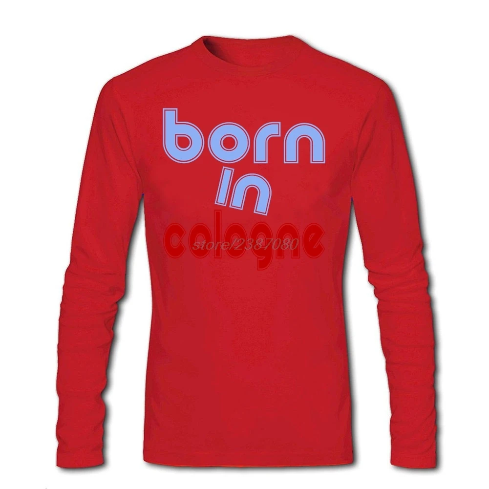 Самец родился в Кельне футболка с длинными рукавами Рубашки для мальчиков проектирование хлопок Футболка дизайнер человек Демисезонный Повседневное футболка - Цвет: Красный