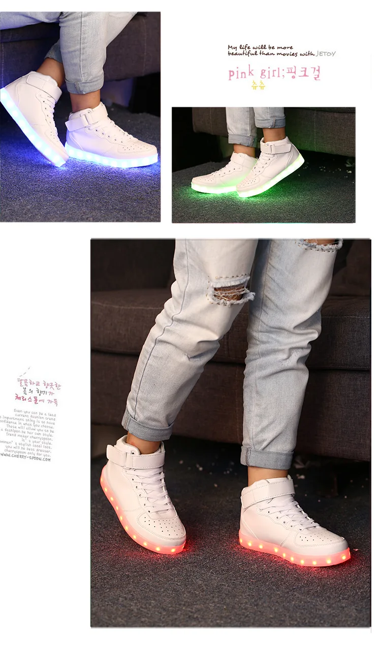Size 25-42 USB Luminous Sneakers for Children Adult Led Shoes with Light Up Sole Kids Boys Girls Glowing Sneakers LED Slippers