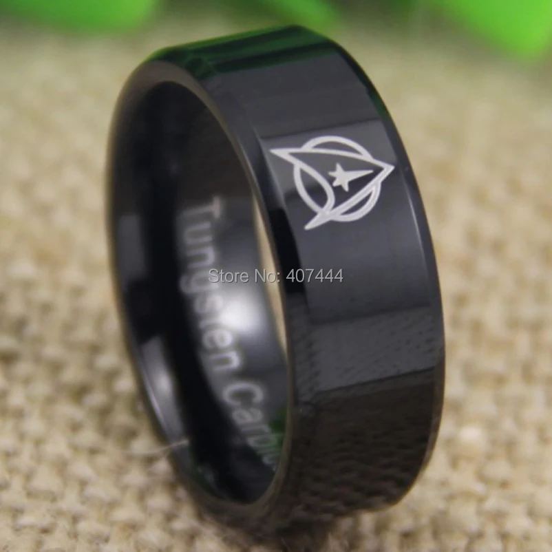 free shipping ygk jewelry hot sales 8mm shiny black beveled the lord star trek new mens tungsten wedding ring - Star Trek Wedding Ring free shipping ygk jewelry hot sales 8mm shiny black beveled the lord star trek new mens tungsten wedding ring - Star Trek Wedding Ring