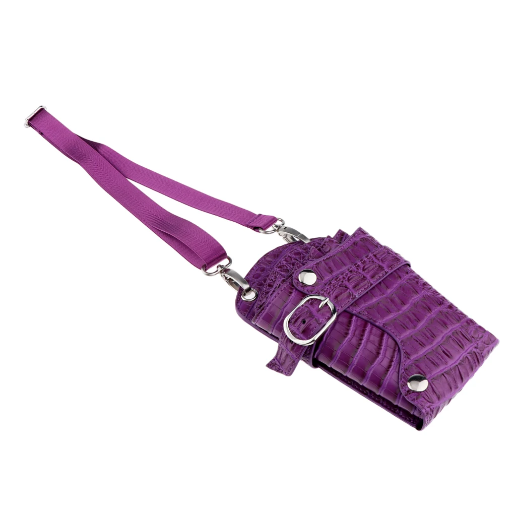 PU Hairdressing Scissors Shears Combs Cutting Tools Holster Bag Pouch with Crocodile Print