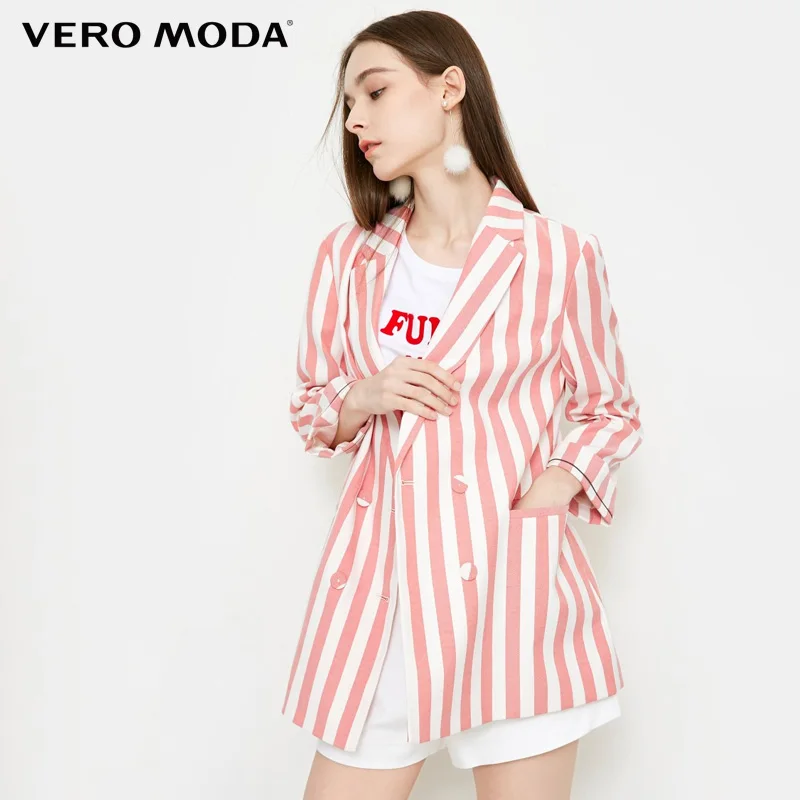 Vero Moda 2019 весна лето новый полосатый узор рукава блейзер | 318208525