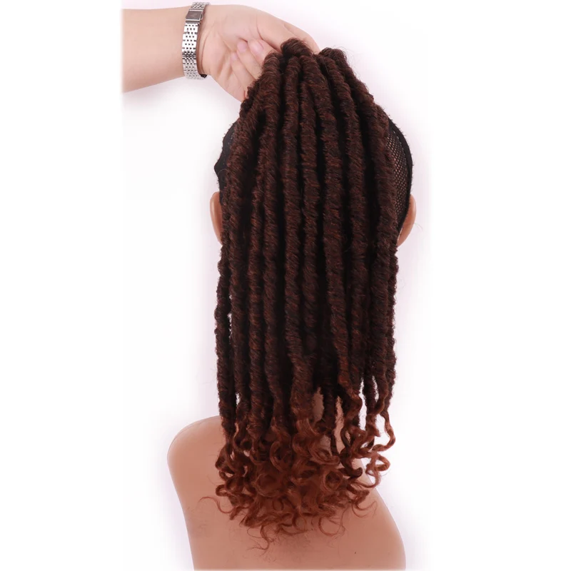 MERISI волосы 18 дюймов Ombre Goddess Faux locs кудряшки для наращивания с шелковистыми прядями синтетические мягкие косички