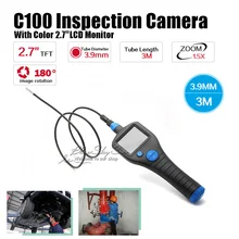C100 Dia 3.9mm 2.7″ Endoscope Borescope Inspection 3M Snake Tube Camera Zoom Rotate