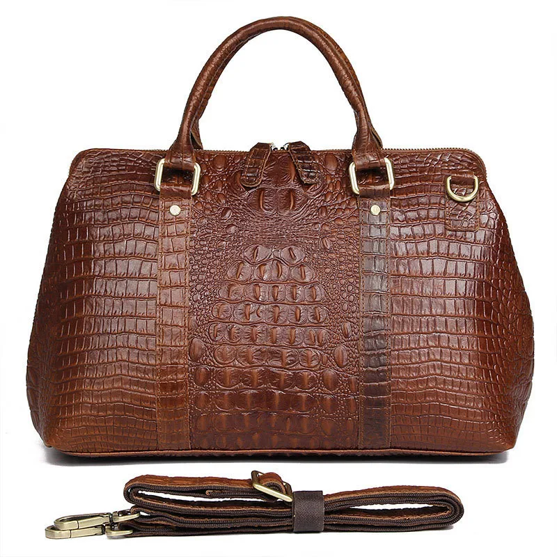 

ICEV Vintage European Fashion Hand Bag Genuine Leather Handbags Big Travel Ladies Totes Alligator Women Leather Handbags Sac