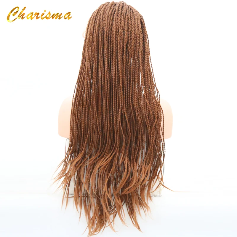 Харизма#30 Цвет 2X твист косы парик синтетические Синтетические волосы на кружеве парики 24 дюймов термостойкие с ребенком волос для черный для женщин