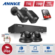 ANNKE 4CH Full HD 1080N 4IN1 DVR CCTV Camera System 720P TVI Security Cameras p2p Outdoor Waterproof Surveillance kit 1TB HDD