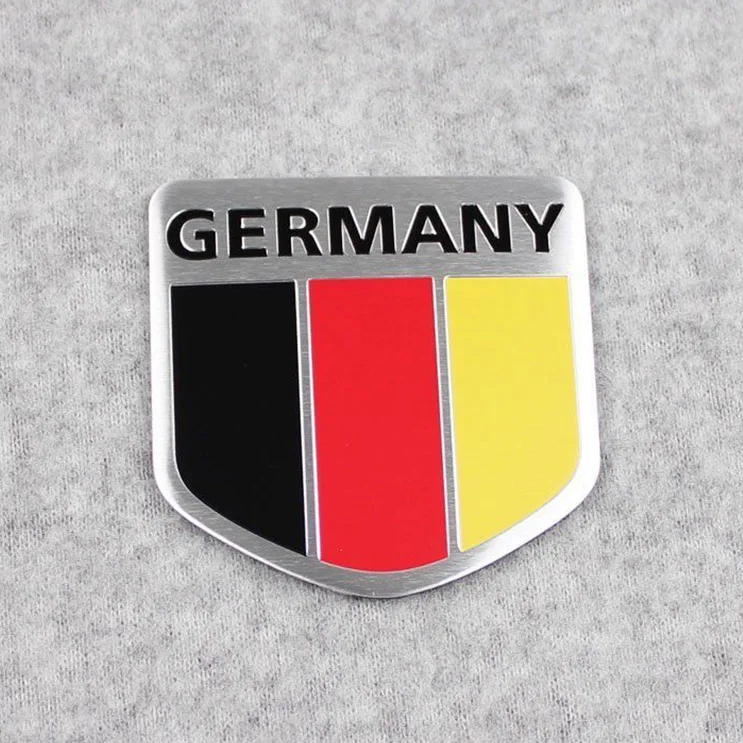 

50*50 mm DE German Flag Aluminum Car Styling Sticker Germany Flag