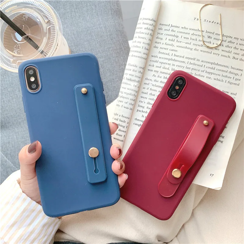 Силиконовые чехлы с браслетом для samsunggalaxya10 A20 A30 A40 A50 A70 A8 простой мягкий матовый