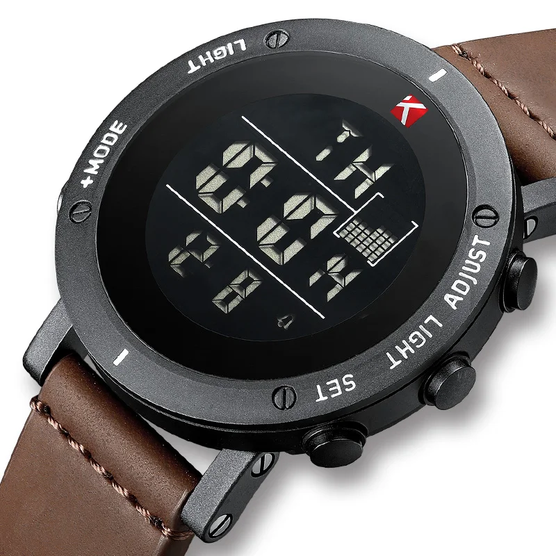 

KDM Watch Men Sport Chronograph Waterproof Watches LED Display Military Watches Male Luminous Clock Relogio Masculino 8066