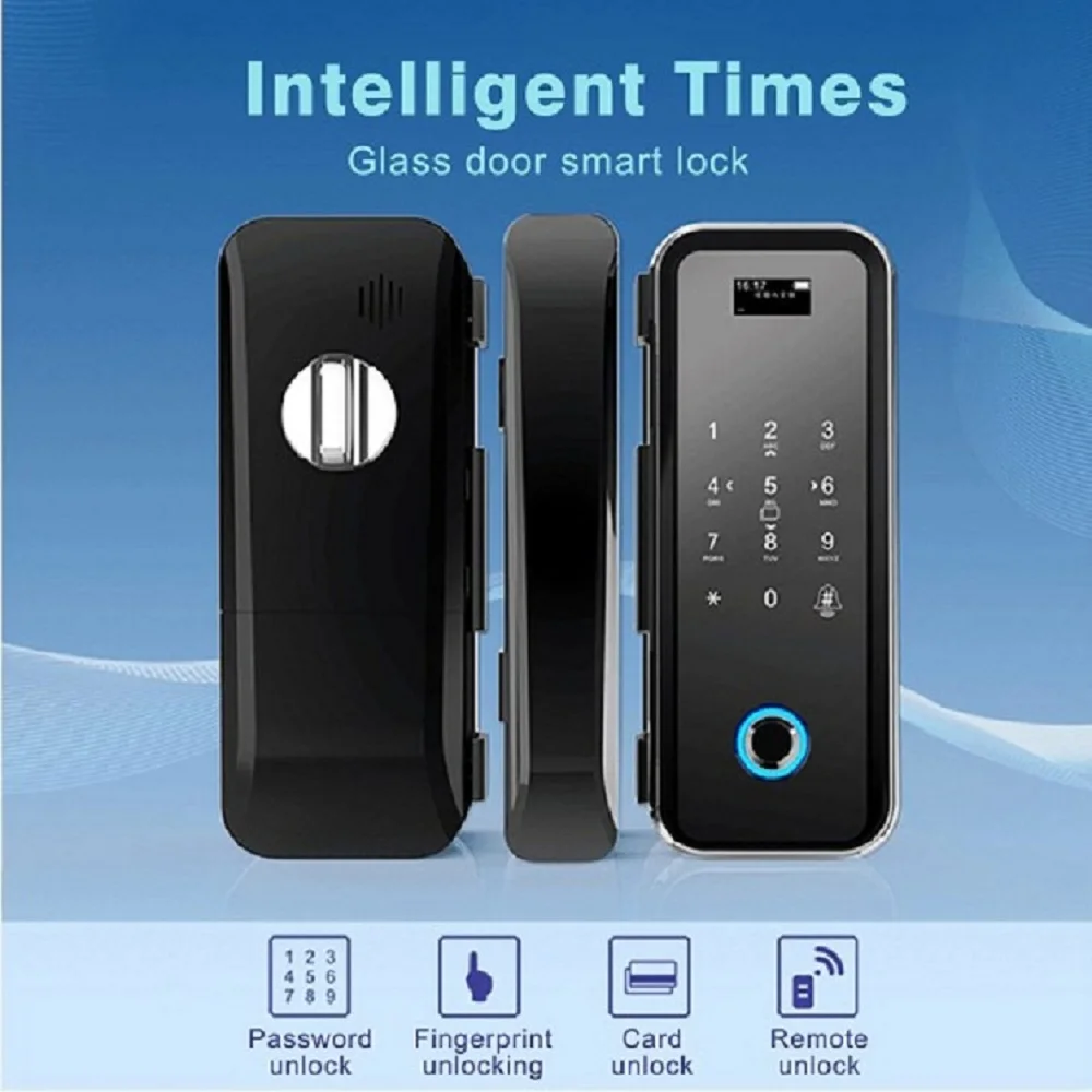 

Biometric Smart Fingerprint Glass Door Lock Safety Electric Glass Door Fingerprint Lock with remote control