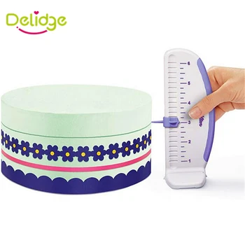 

Delidge 1 pcs Cake Ruler Plastic Cake Marker DIY Decorative Ruler Leveler Decorator Garland Border Accessory Baking Gauge Tool