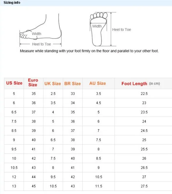 women shoes size