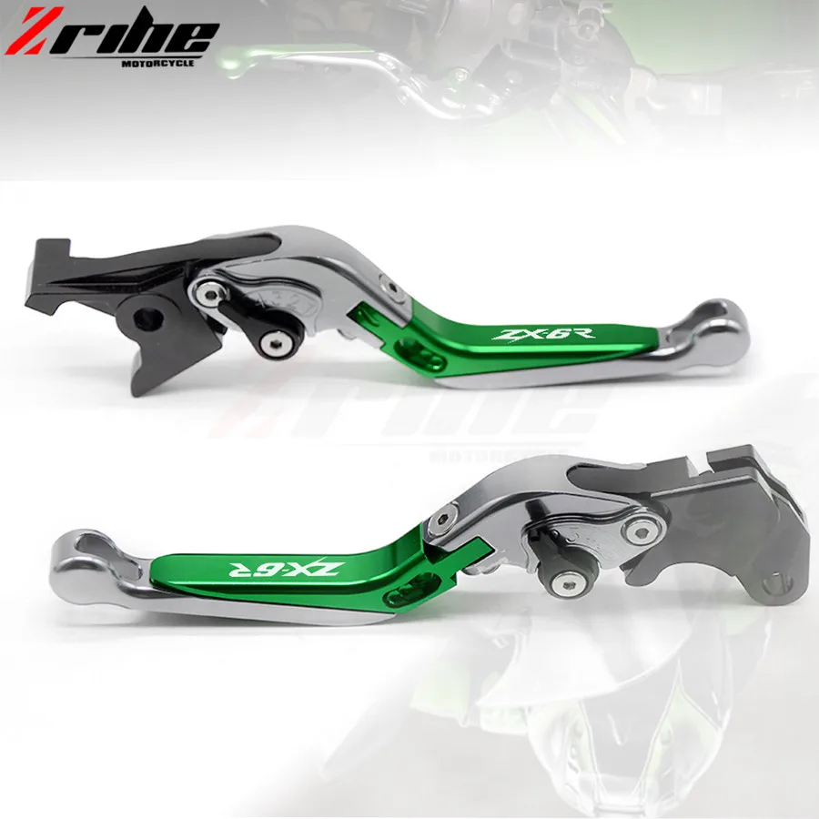

motorcycle brake clutch levers Folding Extendable Adjustable CNC Aluminum Brakes Clutch Levers For Kawasaki ZX6R/636 2007-2016