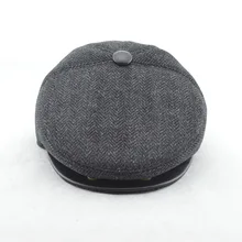 Модные осенние и зимние шерстяные береты на плоской подошве, теплые шапки для мужчин, Плоские береты, кепки, подарки для отца