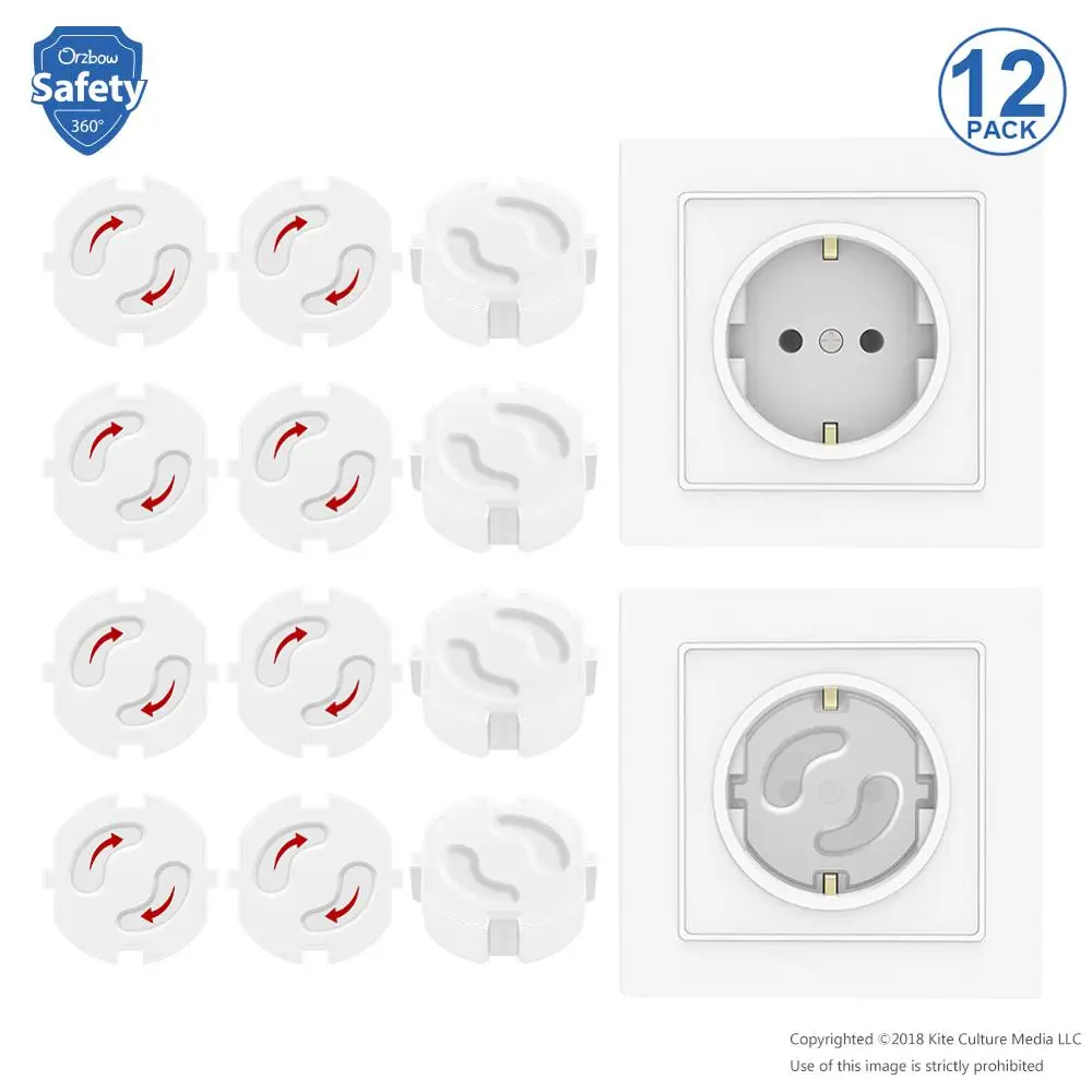 

12pcs EU Children Safety Electrical Outlet Cover Plugs For Power Socket Guard Proofing Being Electricity Baby Protector