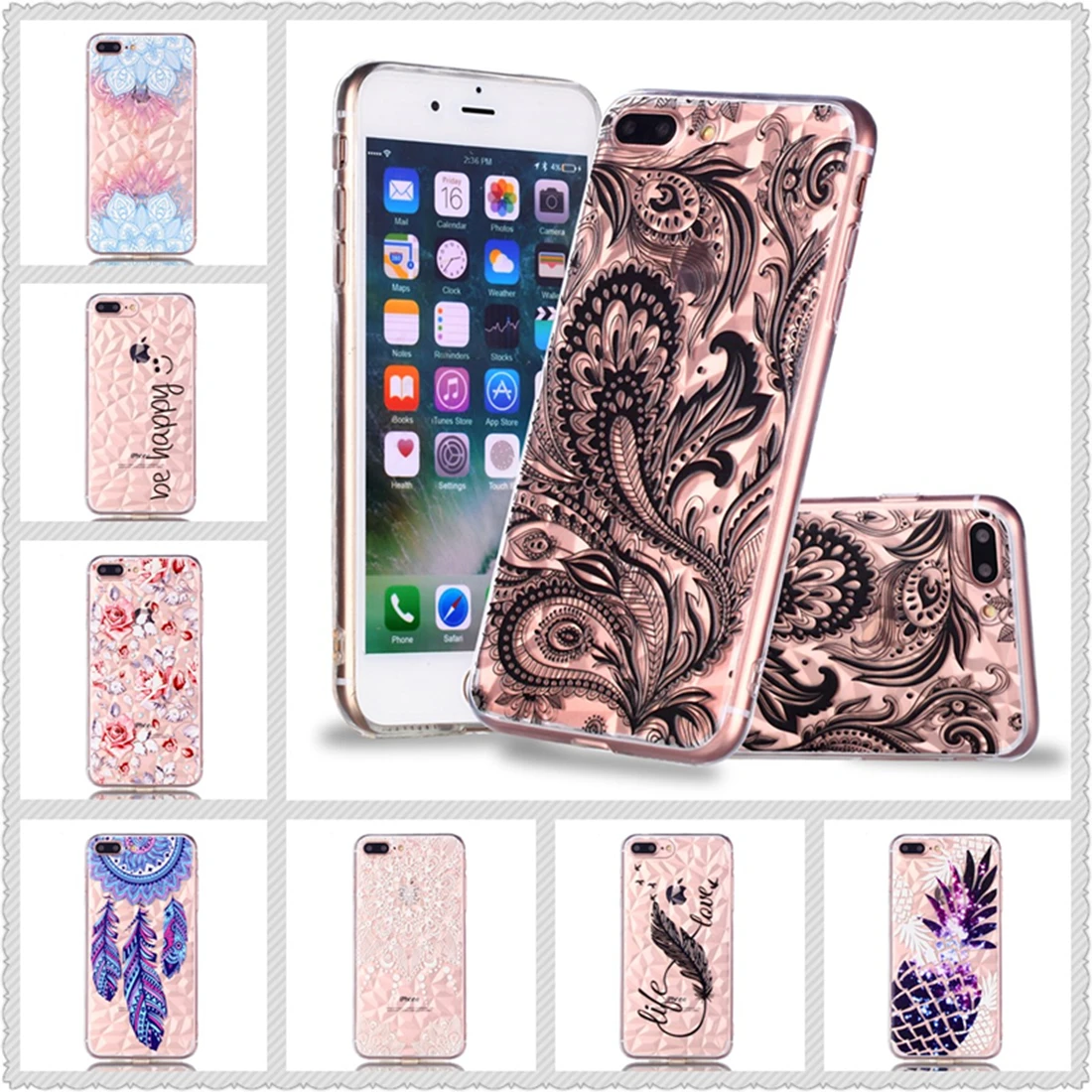Чехол для iPhone XS Max XR X мягкий тонкий чехол из ТПУ со стразами телефона 8 7 Plus 6 S