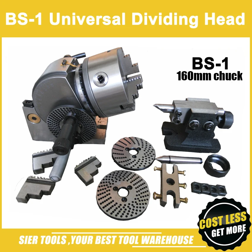 

BS-1 SEMI-UNIVERSAL INDEX CENTERB/Universal dividing head for milling machine/With 160mm 3-jaw chuck