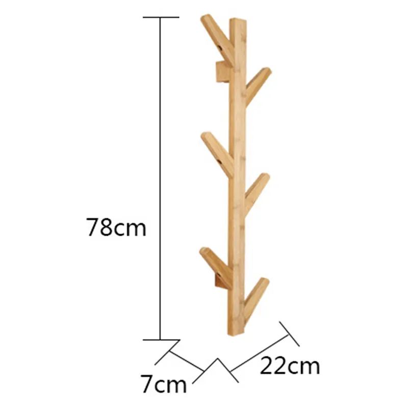 1 шт. бамбуковая деревянная вешалка для одежды настенная вешалка для одежды для гостиной спальни вешалка в качестве украшения настенные полки 6 крючков