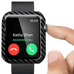 Для Apple Watch чехол из углеродного волокна серии 4 3 44 мм 42 мм 38 мм Роскошный ультра тонкий подлинный чехол из углеродного волокна для iWatch