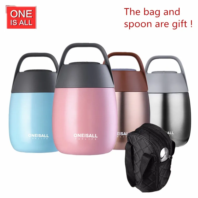 

ONE IS ALL 450ml Thermos Cup Colorful lovely Handle 304 Stainless Steel Travel Thermos Insulated Thermo Mug Thermal bottle