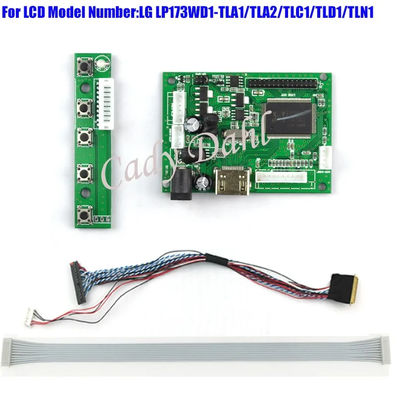 HDMI 30P LVDS плата контроллера+ 40 контактов Lvds кабель Наборы для LP173WD1-TLA1/TLC1/TLD1/TLN1 1600x900 2ch 6 бит ЖК-дисплей Панель