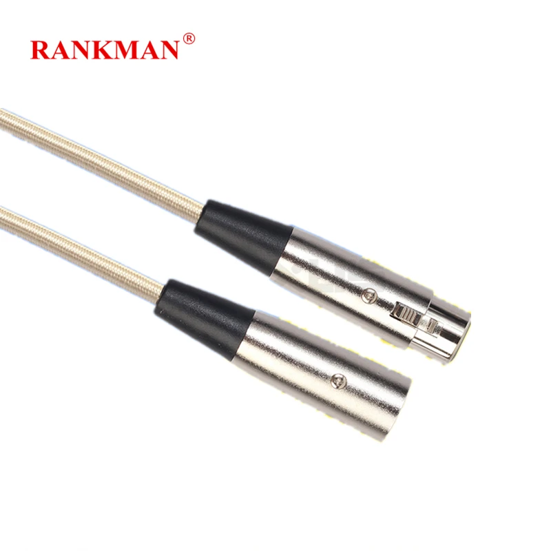Rankman Cannon Cable Male to Female XLR Microphone Extension Cable for Audio Mixer Amplifiers VCR