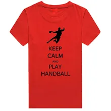 Mode 2016 Neue T-shirt Frauen Männer Kurzarm Sommer Tees halten Sie Ruhe Und Handball Brief Print Top t-shirt T-F11518