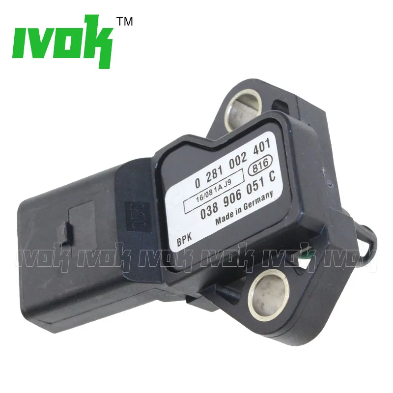 100 Test Intake Air Boost Pressure Map Sensor For Audi VW Seat Skoda 0281002401 038906051C 0