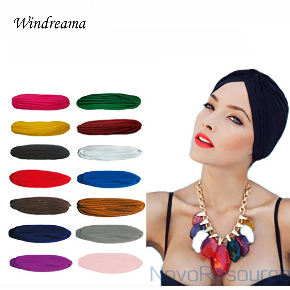 Windreama Women Hat Big Satin Bonnet Turban Cap th...