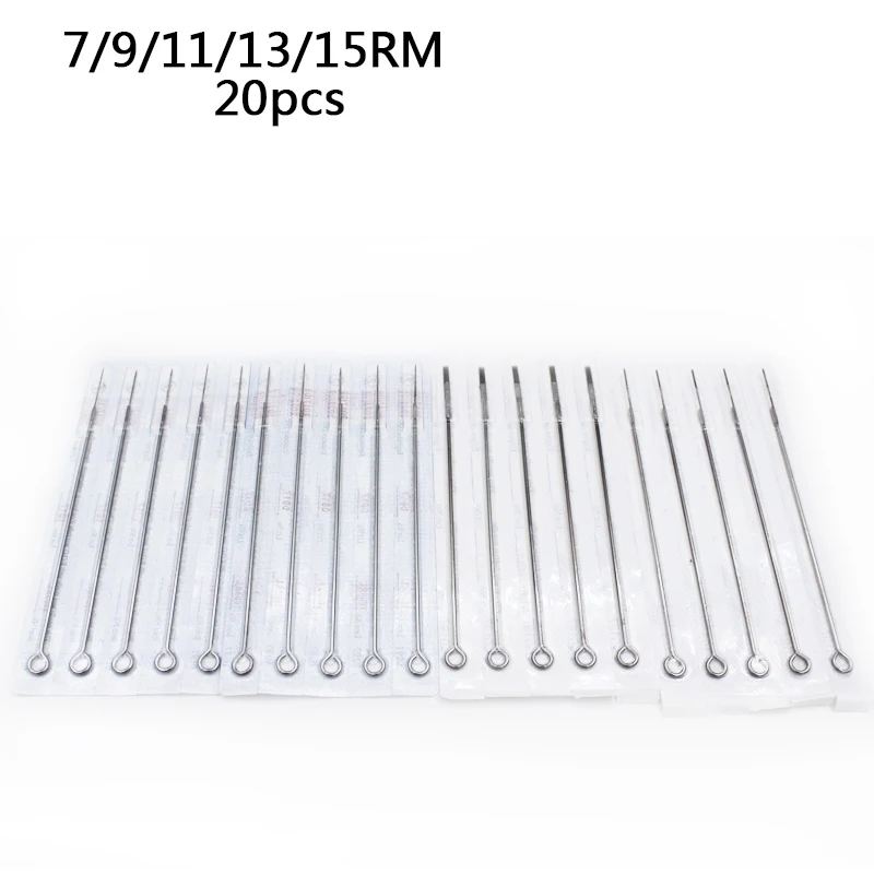 

Biomaser 20pcs Assorted Sterilized Tattoo Needles 7/9/11/13/15RM Free Shipping agujas microblading naalden permanent makeup