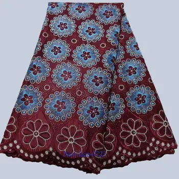 

Cotton lace fabric High Quality Swiss Voile Lace with stones 2019 latest African Lace Fabric for wedding dress 5yards 02