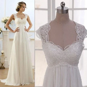 

Vintage Wedding Dresses Empire Waist Plus Size Pregnant Maternity Dresses Beach Chiffon Country Style Bridal Gowns Custom Made