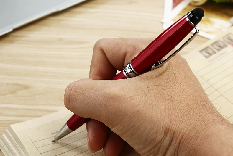2 в 1 металлический емкостный универсальный планшет сенсорный Стилус шарик из микрофибры ручка для iPhone 5 6 7 ноутбук Встроенная шариковая ручка