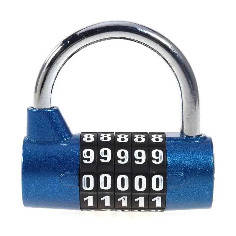 5 наборов цифр безопасности пароль замки цинковый кодовый сплав стабильные комбинации двери окна код безопасности путешествия противоугонные замки - Цвет: Blue