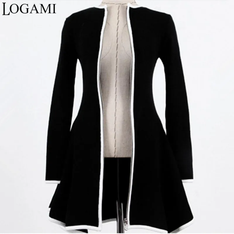 LOGAMI Cardigan White Black Women 2016 Femme Pull Sweater Coat ...