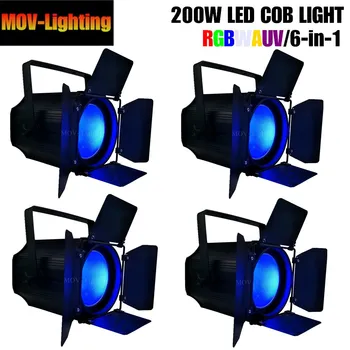 

4pcs/lot 200W RGBWAUV 6in1 LED LED PAR Theater Spotlight Pocket COB Stage Lighting