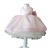 BBWOWLIN Pink Sleeveless Flower Girl Dresses for 0 2 Years Baby Girl Vestido Infantil Birthday Party