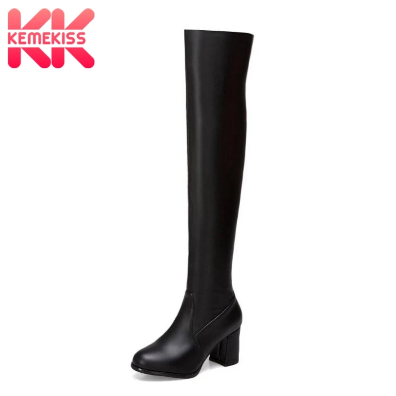 

KemeKiss Size 34-43 Women's Boots Winter Shoes Woman Fur Warm Thigh High Boots Fashion Sexy Shoes Ladies Long Boots Footwear