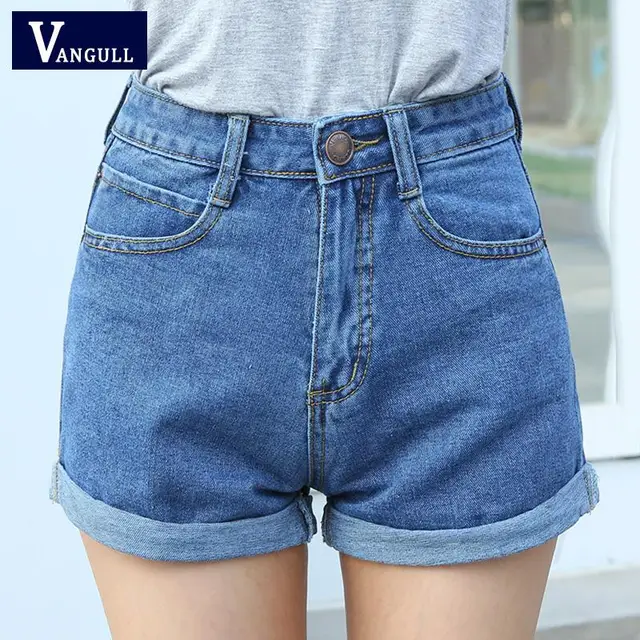 US $8.50 High Waist Denim Shorts Size XL Female Short Jeans for Women 2016 Summer Ladies Hot Shorts solid cr