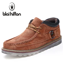 blaibilton Autumn Winter Genuine Leather Casual Men Shoes Snow Warm Velvet Vintage Classic Male Platform Thick Sole Footwear