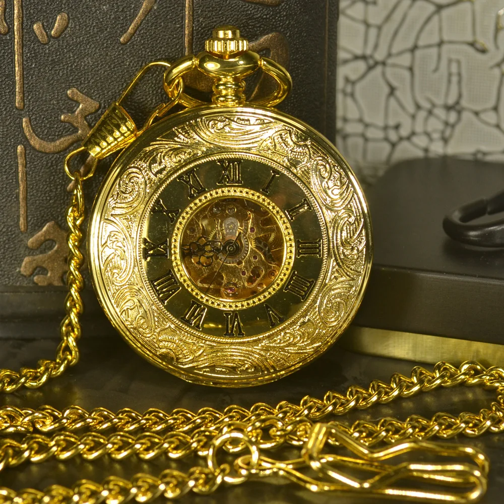 TIEDAN стимпанк Скелет Механические карманные часы мужские антикварные Роскошные брендовые ручные наручные цепочки и ожерелья карманные и брелоки часы цепь золото
